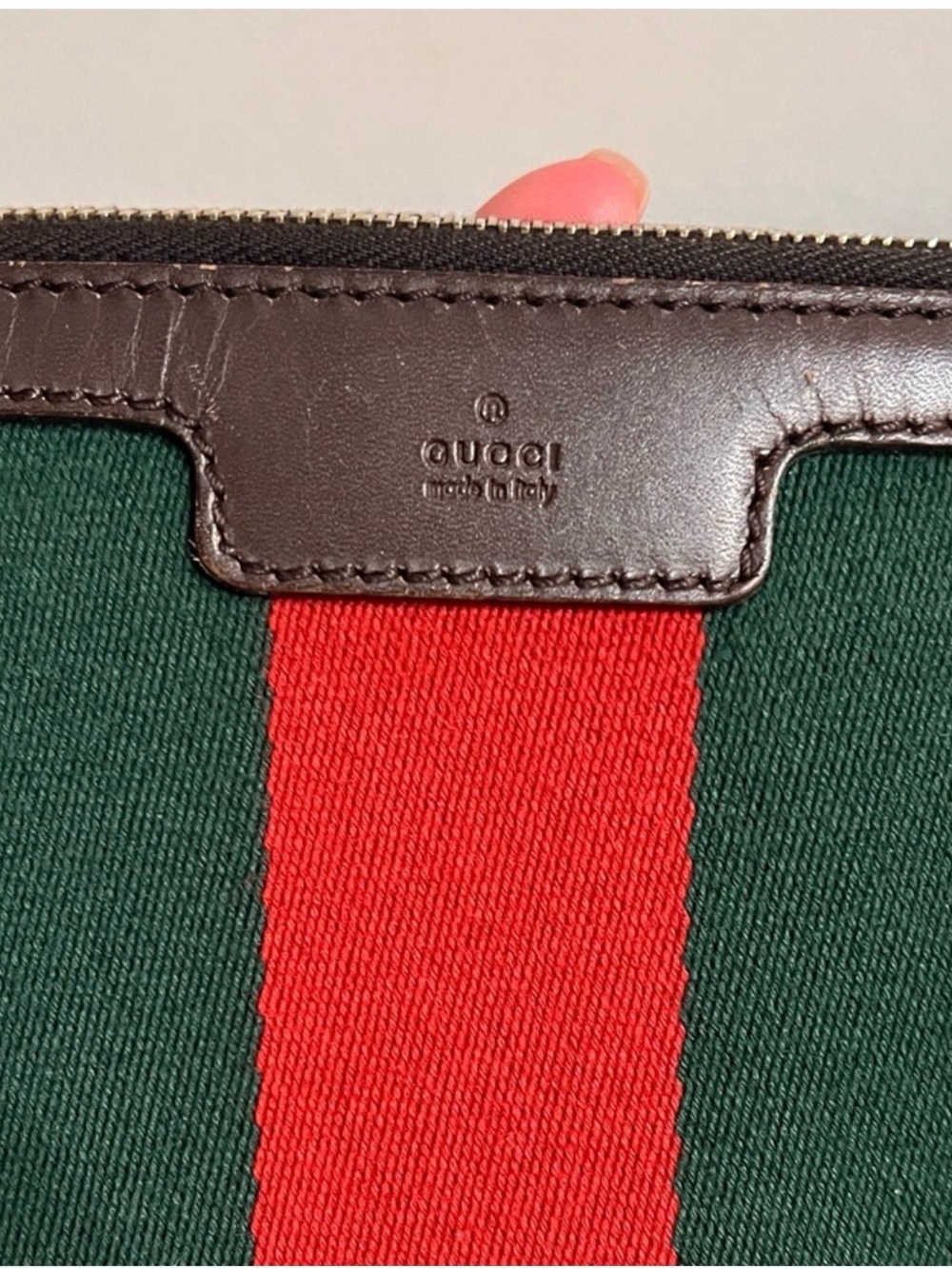 Gucci Brown GG Canvas Crossbody with Red & Green Web Stripe - Picture 10 of 13
